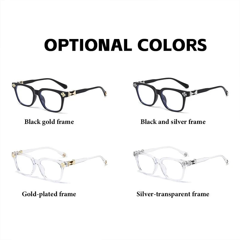 Oversized Rhinestone Blue Light Glasses